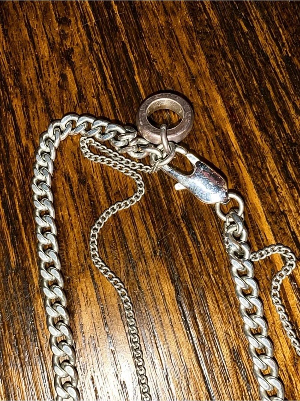 A.P.C. Double Strand Silver Chain Necklace Designer Jewelry